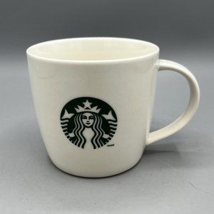Starbucks 12oz White Coffee Mug Green Mermaid Logo 2013